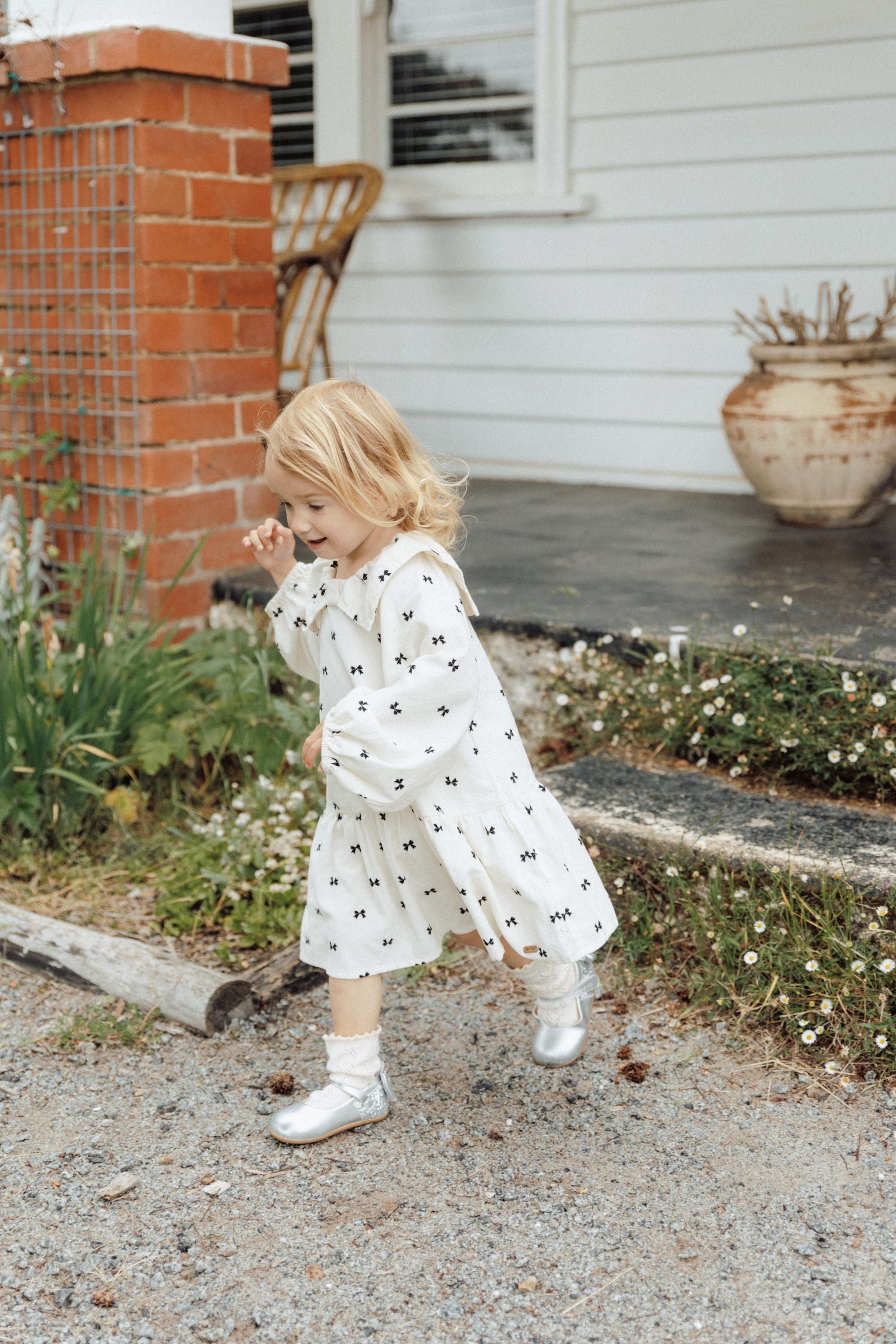 Bow Princess Dress - Cream