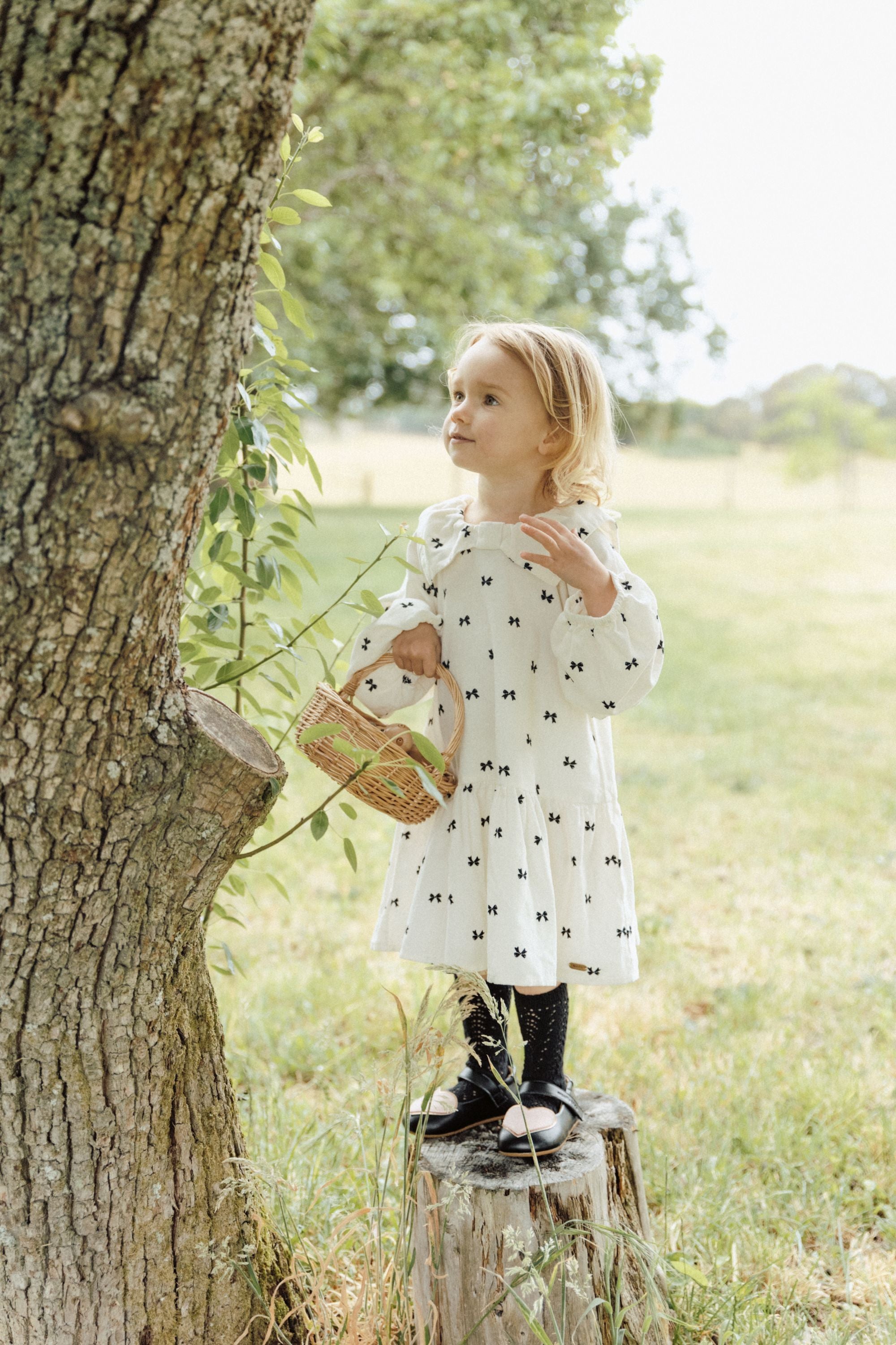 Bow Princess Dress - Cream