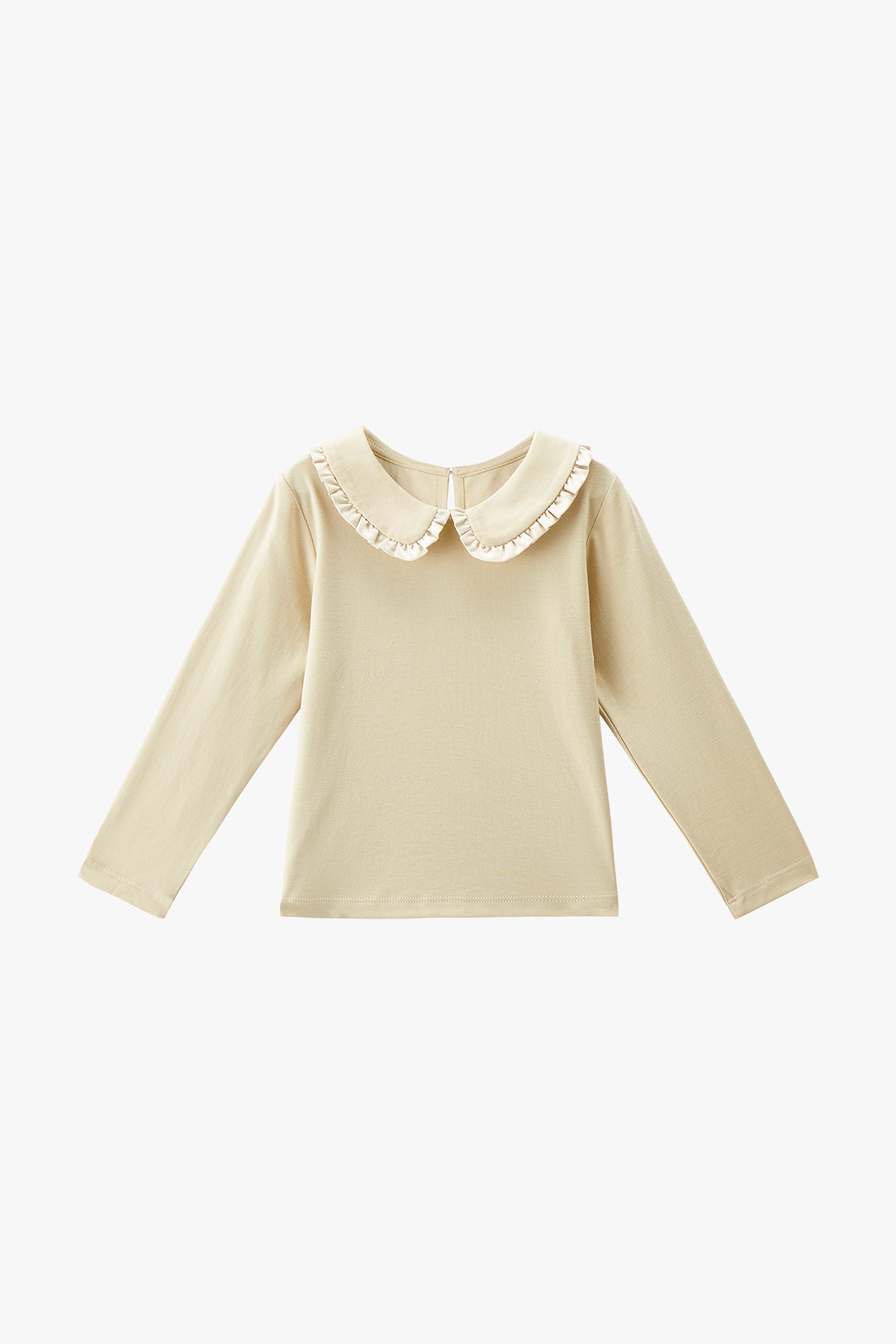 Lace Collar T-shirt - Milk Tea