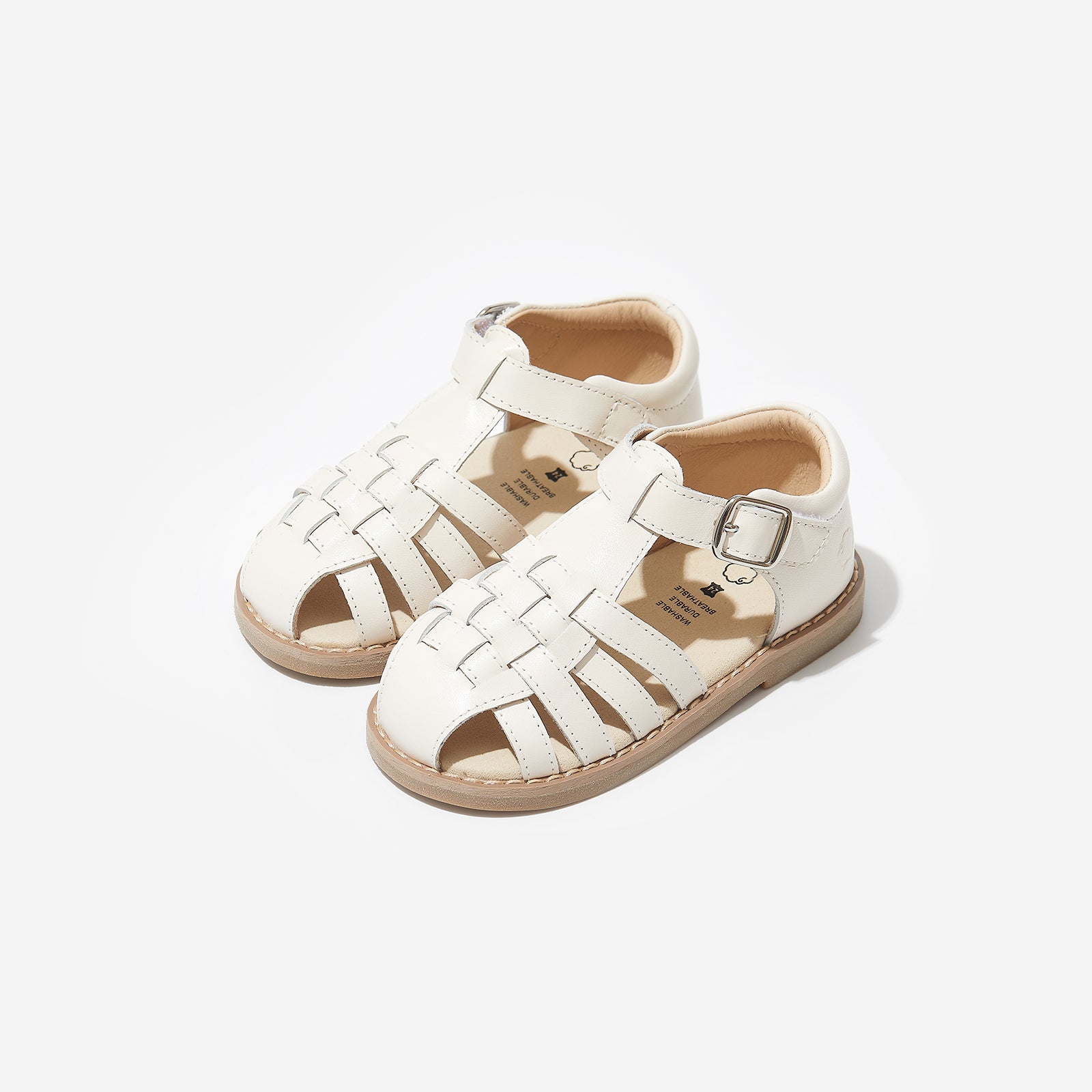 Boys white best sale leather sandals